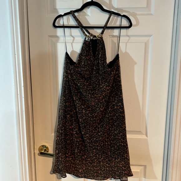 NWT Ladies size Large Joie Leopard Print halter style dress - Picture 3 of 8